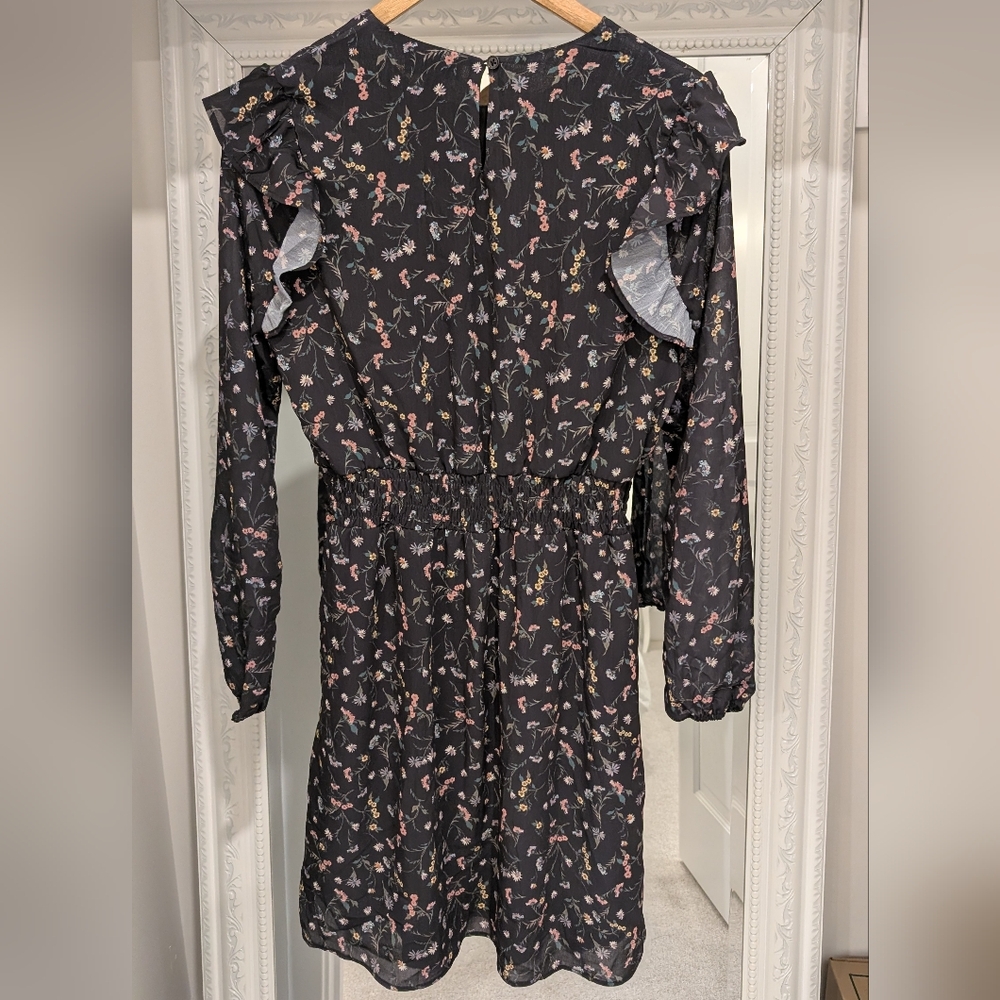 NWT Aqua Girls Black Floral Dress - Picture 2 of 5